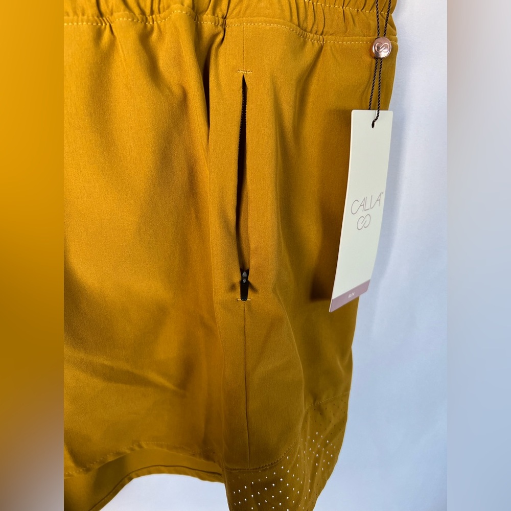 NWT CALIA Womens Mid Rise Infinity Run Short - Mustard Brown - XXL - Picture 6 of 11